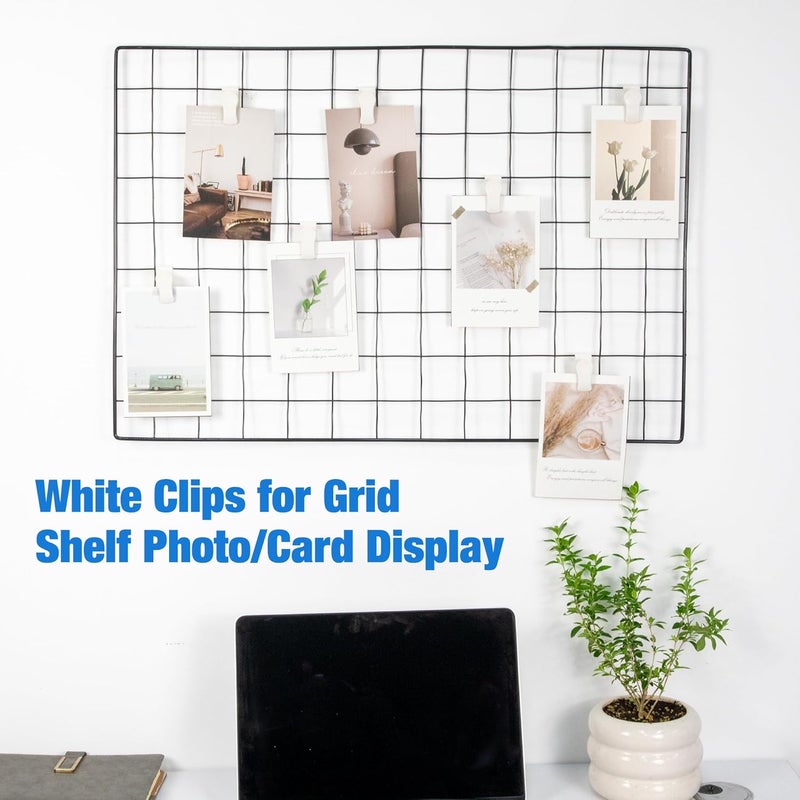 Starry 25 PCS Grid Wall Accessory Hooks Siding Clips to Hang Things Wall Grid Panel Decore Clips Gridwall Sign Holder for Home, Retail, Workspace Organization Storage Displays - Image 5